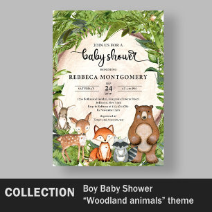 Invitación Bosques de bosque de bosques trozos de madera verd