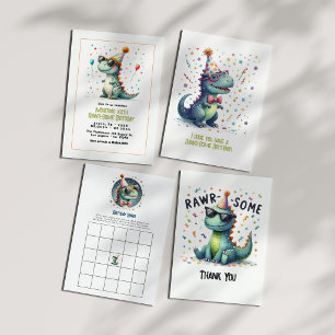 Tarjeta Funny T-Rex Rawr - Algún Cumpleaños