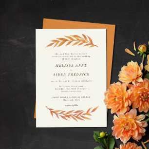 Tarjeta De Agradecimiento Naranja simple Boda de sucursal