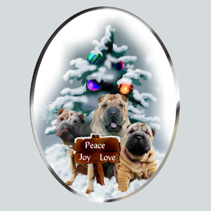 Tarjeta Festiva Regalos chinos de Navidades Shar-Pei