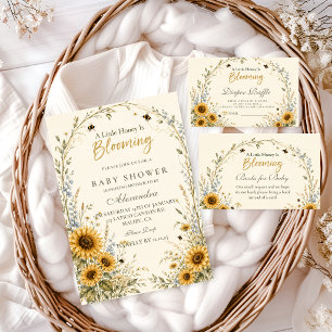 Invitación Ducha de bebé abeja de miel de girasol personaliza