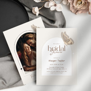 Tapiz Moderna ducha de novia Minimalista de mariposa bei