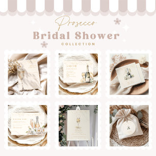 Tarjeta De Agradecimiento Perlas Y Ducha De Novias Prosecco