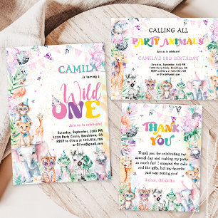 Tarjeta de agradecimiento para animales salvajes d