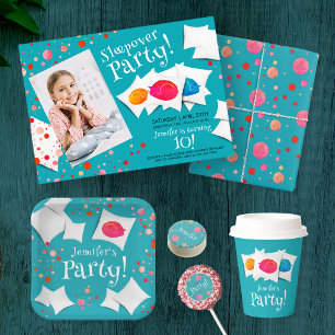 Invitación Fiesta Sleepover Slumber Sleepover