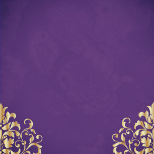Elegante Invitación a la Boda de Oro y Morado de D