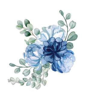 Invitación Despedida de soltera en azul polvoriento floral ac