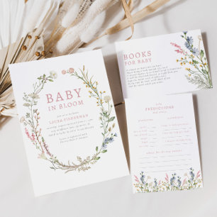 Invitación Bebé en el Baby Shower floral de la primavera flor