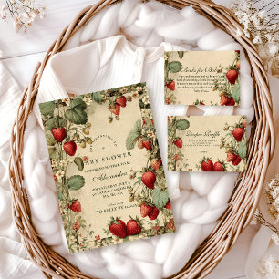 Tarjeta De Recepción Rifa de pañales Cottage Strawberry Woodland 