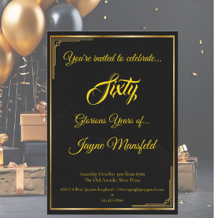 Servilleta De Papel Oro Art Deco en fiesta de cumpleaños negro