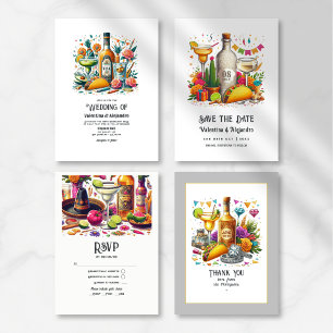 Tarjeta De Confirmación De Asistencia Boda Tacos y Tequila Fiesta