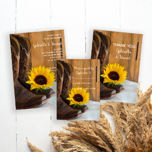Respuesta RSVP de la boda occidental del girasol d
