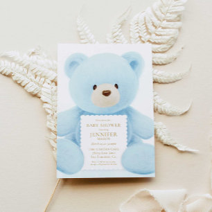 Invitación Baby Shower de Blue Teddy Bear Boy