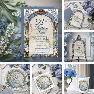 Invitación Elegante Arco floral barroco Fiesta de cumpleaños 