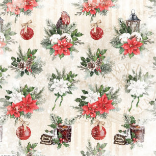 Taza De Café Navidades clásicos de algodón de poinsettia rojo y