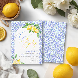 Invitación Ciao Baby Bambino Lemon Baby Shower italiano