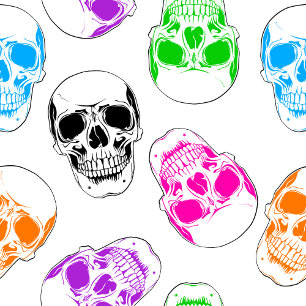 Plato De Papel Bright Halloween Skulls
