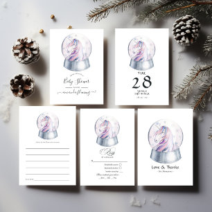Invitación Purpurina de acuarela Navidades Unicorn Baby Showe
