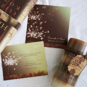 Invitación Twilight Dandelion Otumn Garden Wedding