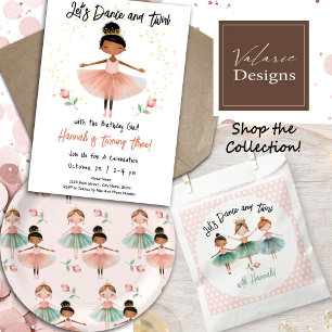 Plato De Papel Ballet Ballerina Patrón Rosa Cumpleaños