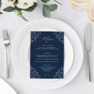 Elegantes invitaciones de bodas azules de la marin