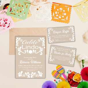 Invitación Boho Cielito Lindo Baby Shower mexicano