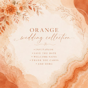 Invitación Boda de Hibisco Naranja Tropical  