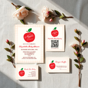 Tarjeta De Recepción La Manzana De Nuestro Registro De Baby Shower Ojo