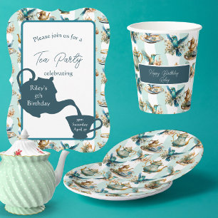 Vasos De Papel Hummingbird Birthday Tea Fiesta