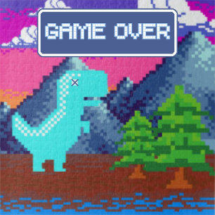 Chaqueta Vaquera Ilustración divertida de dinosaurio pixelado para 