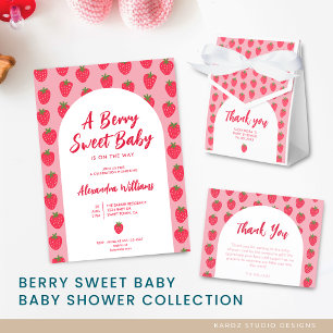 Tarjeta de agradecimiento Baby Shower Strawberry