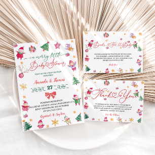 Tarjeta De Recepción Santa Baby Diaper Raffle Baby Shower