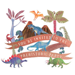 Invitación a los dinosaurios   Fiesta prehistórico