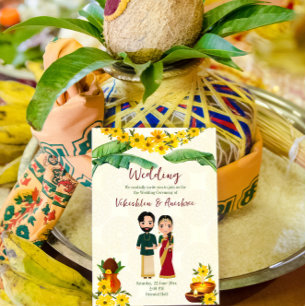 Invitación a una boda telugu tamil en el sur de In