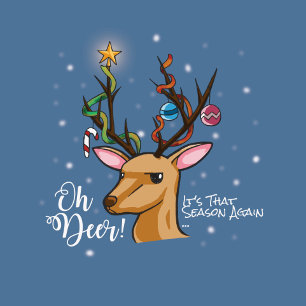 Tarjeta Festiva OH DEER   Navidades divertidos Pun