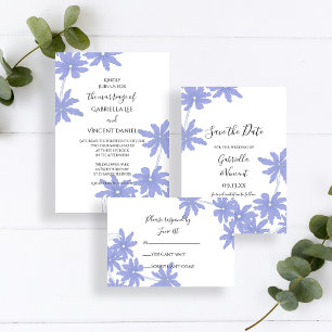 Tarjeta de respuesta de Periwinkle Blue Daisies We