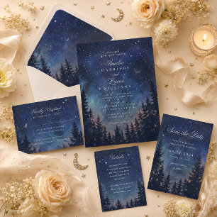Etiqueta de dirección de boda celestial Noche Estr