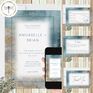 Tarjeta De Agradecimiento Modern Beach Abstract Wedding Thank You Card