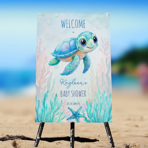 Tarjeta De Recepción Debajo del mar linda tortuga agua diarrea azul