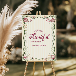 Invitación Cena de Acción de Gracias elegante Art Nouveau