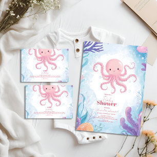 Tarjeta De Recepción Cute Under the Sea Diapper Raffle