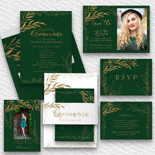 Tarjeta De Recepción Gabinete de Personalizados de la hoja de oro y ver