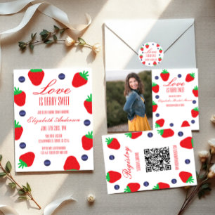 Pegatina Redonda El amor es una fruta dulce Bridal Shower