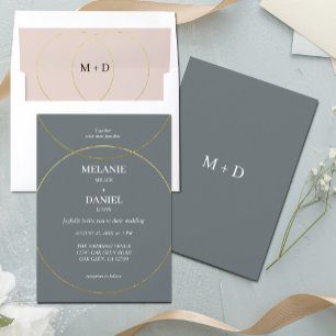Invitación Todo En Uno Boda de anillos minimalistas