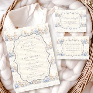 Servilleta De Papel Fiesta de Baby Shower Berry Sweet Blue Toile