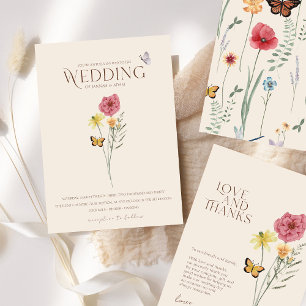 Invitación La mariposa de mariposa de flores silvestres capo 
