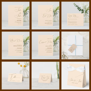 Invitación Boda de minimalismo de fondo de Rubor