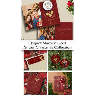 Invitación Elegante Fiesta de Navidades de Wreath Purpurina d