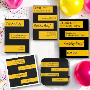 Tarjeta De Agradecimiento Nacimiento De Moda Elegante Mínimo En Negro Y Oro