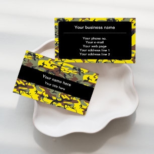 Tarjeta De Visita Camuflaje Amarillo y Marrón, Camuflaje, Militar, E
